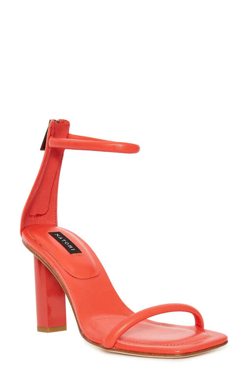 Glow Nappa Leather Block Heel Sandal