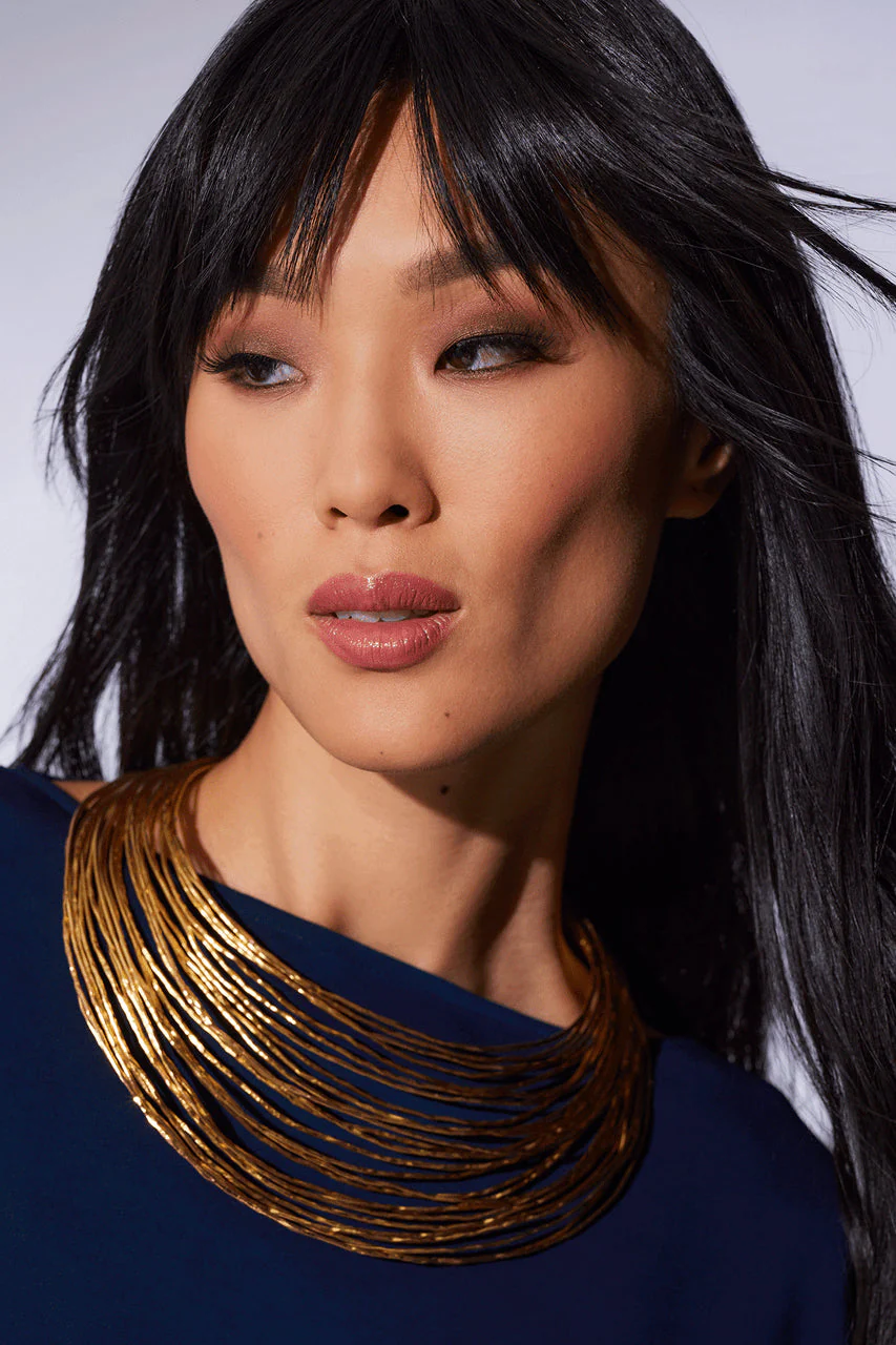 Gold Brass Wire Necklace - Image 5