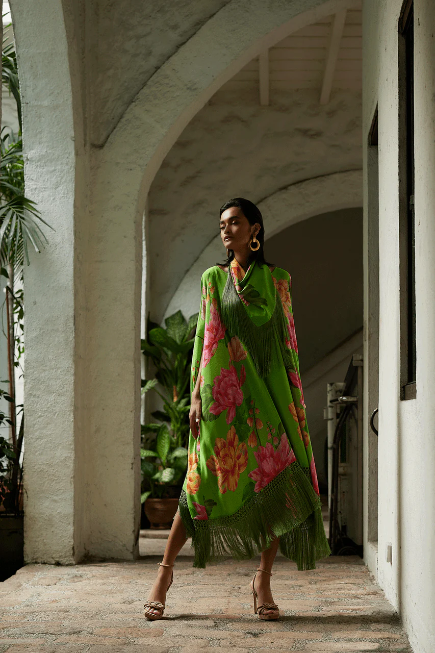 Hanabi Fringe Silk Caftan - Image 4