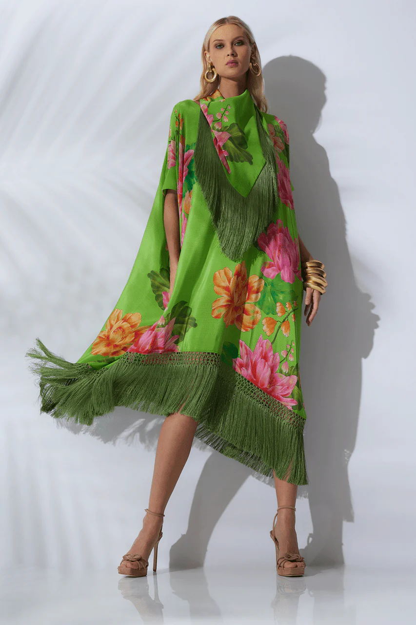 Hanabi Fringe Silk Caftan - Image 5