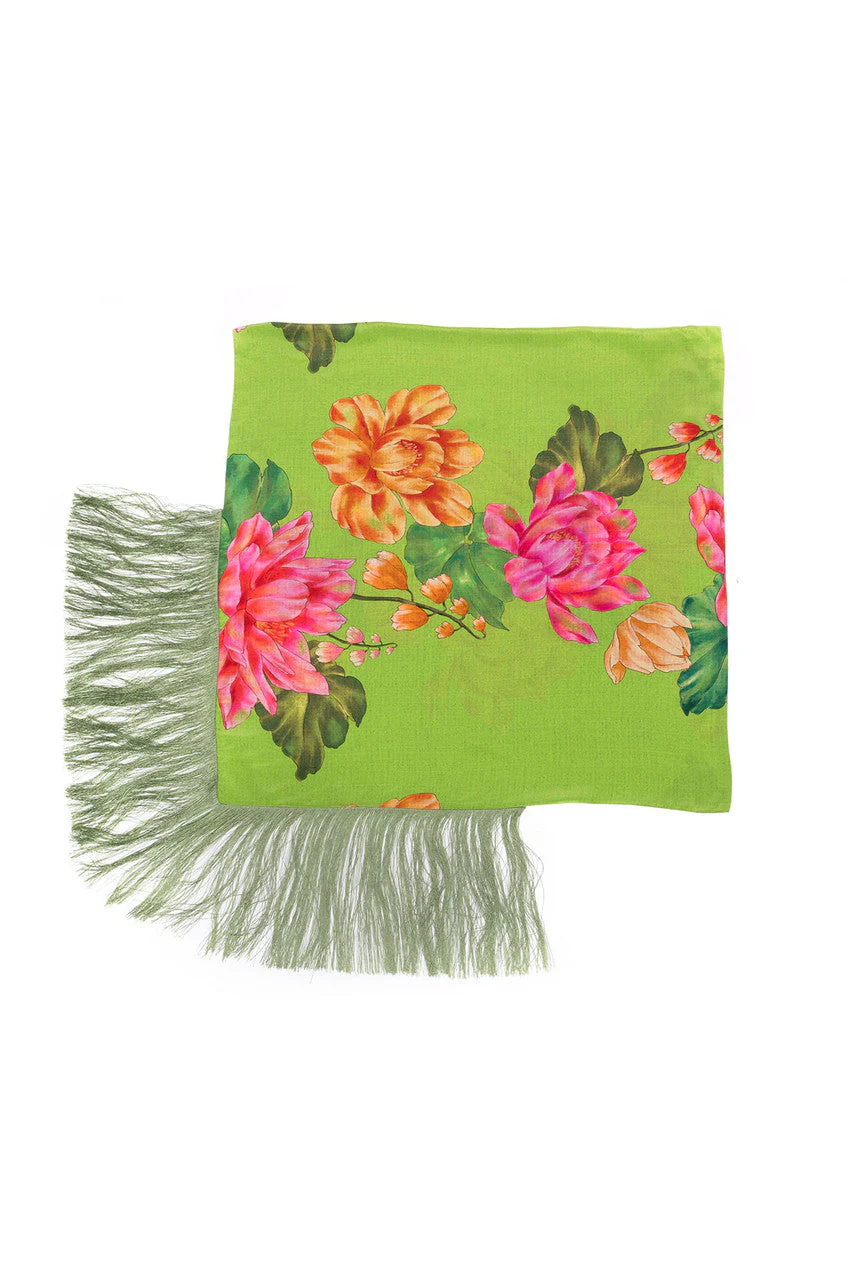 Hanabi Fringe Silk Scarf - Image 2
