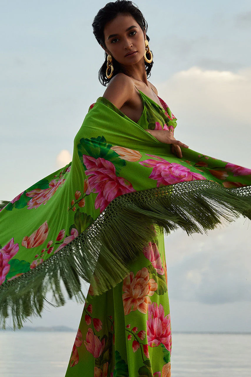 Hanabi Fringe Silk Shawl - Image 3