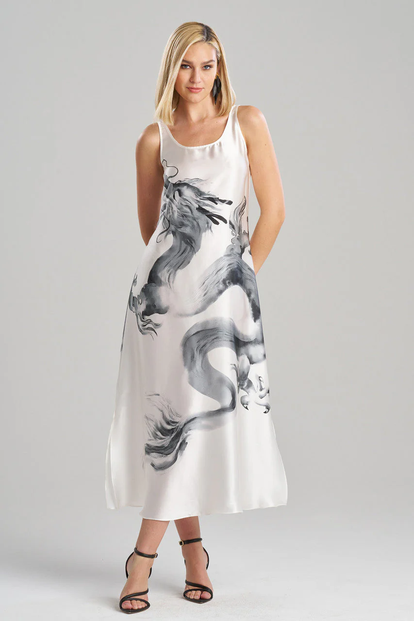 Ink Dragon Silk Gown