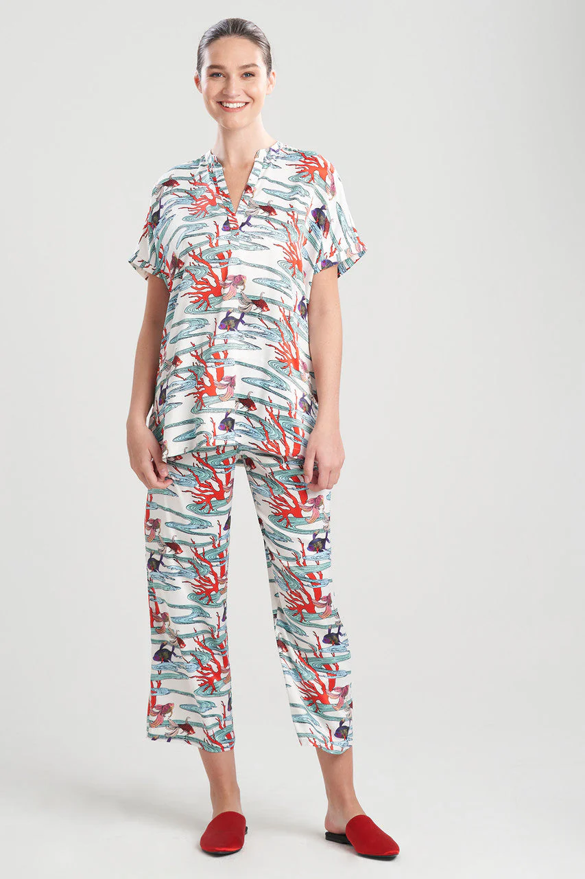 Island Cove-Printed Matte Satin PJ - Image 2