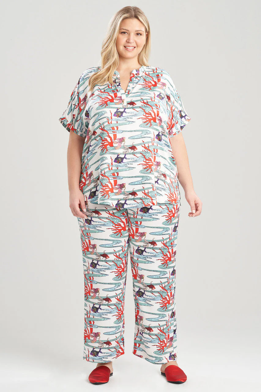 Island Cove-Printed Matte Satin PJ - Image 4