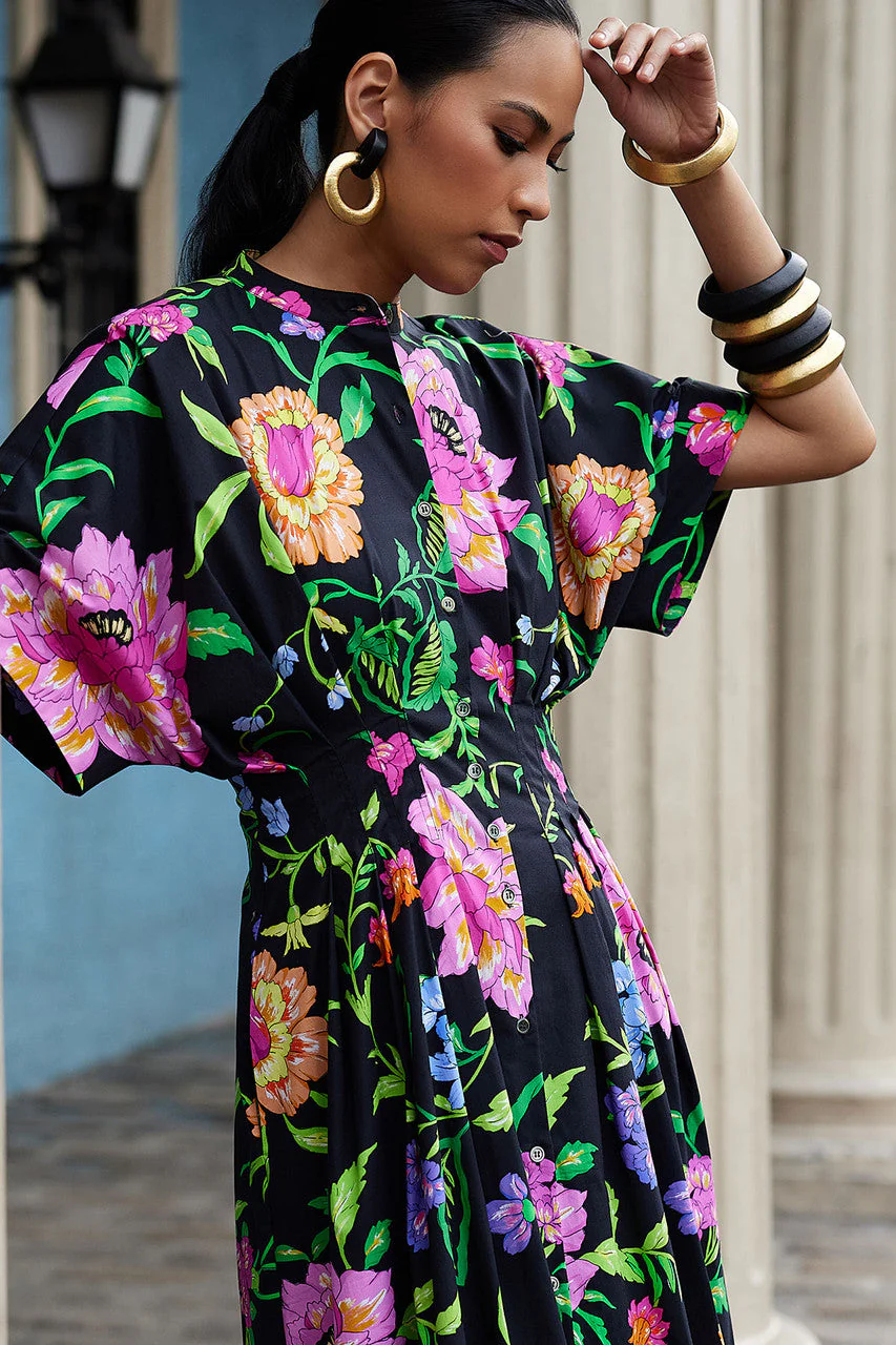Junko Cotton Poplin Mandarin Dress - Image 5