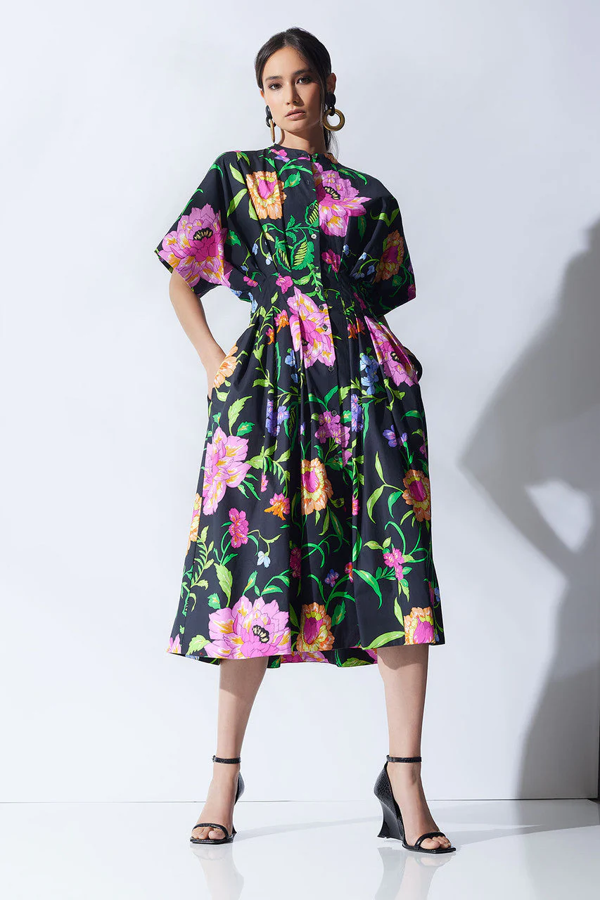 Junko Cotton Poplin Mandarin Dress - Image 6
