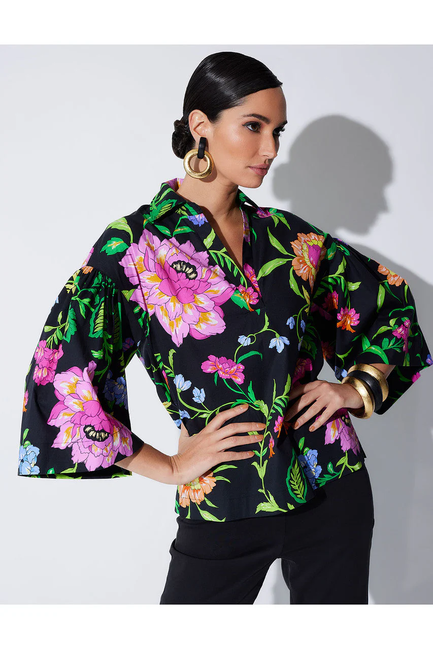 Junko Cotton Poplin Oversized Pleated Top - Image 5