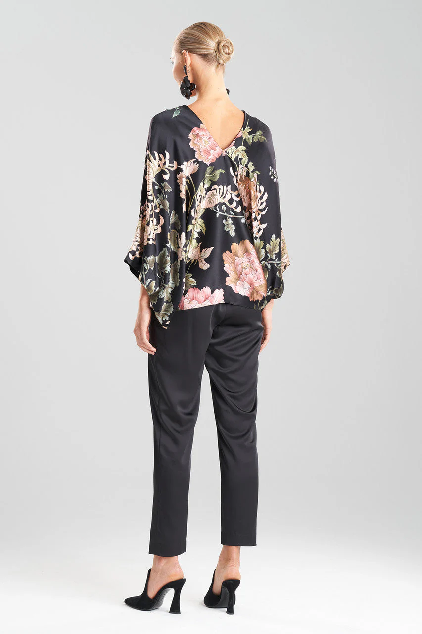 Kairaku Garden Charmeuse Kimono Silk Top - Image 2