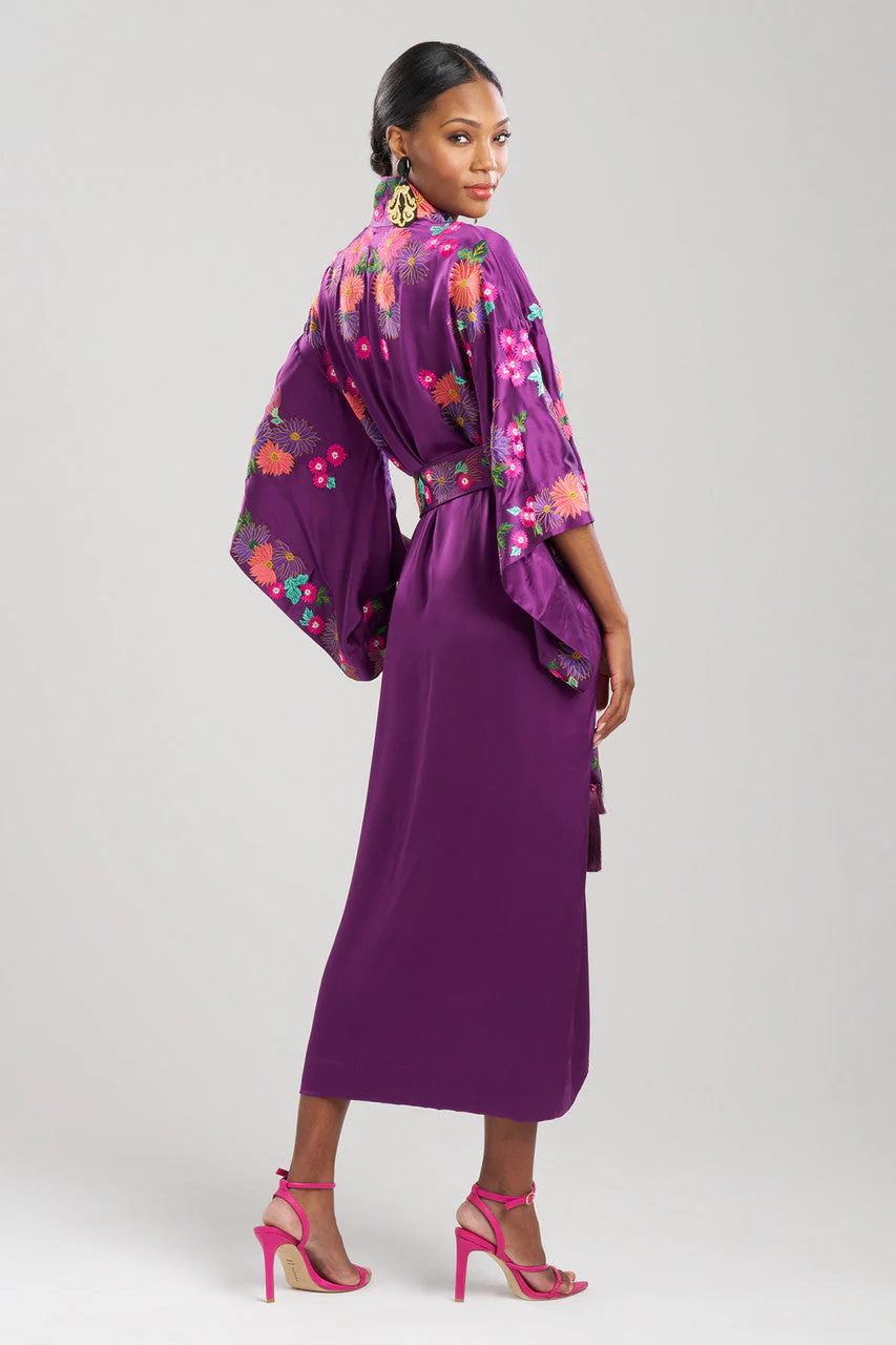 Key Essentials Embroidered Kimono Silk Robe - Image 2