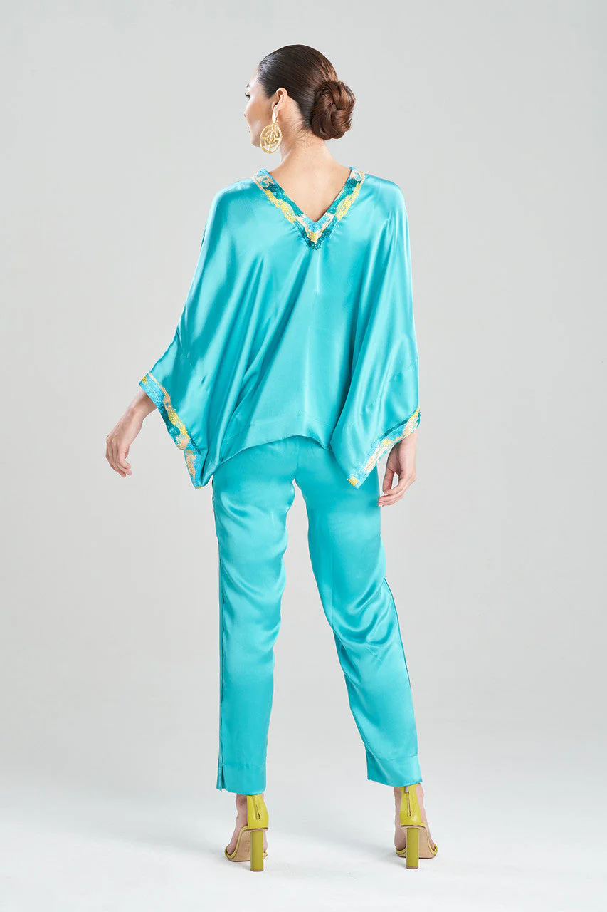 Key Essentials Embroidered Kimono Sleeve Silk Top - Image 2