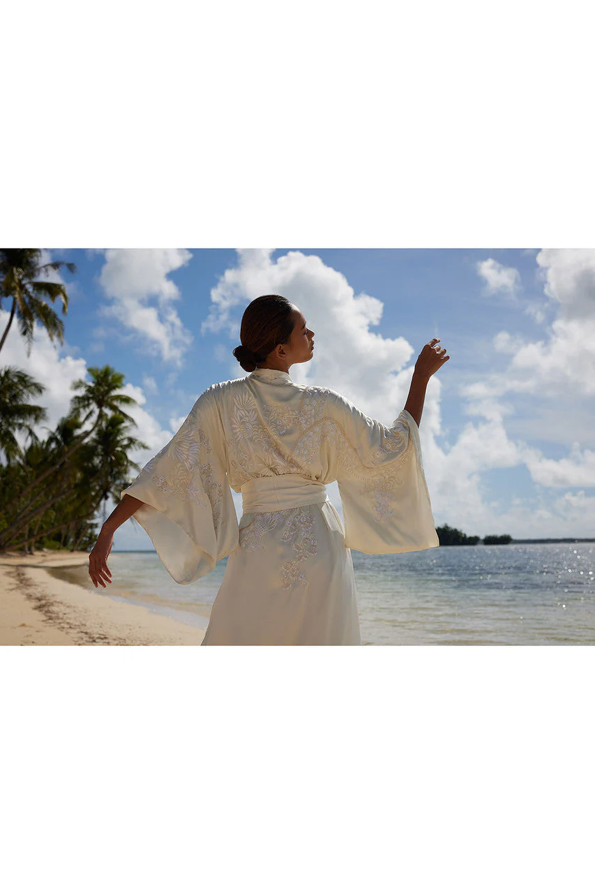 Key Essentials Embroidered Silk Robe - Image 6