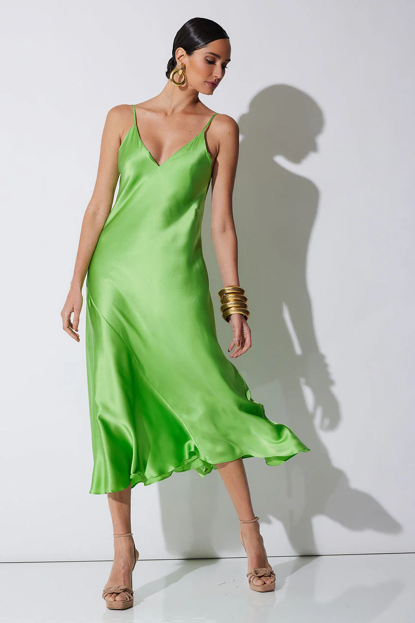 Key Essentials Sheath Flounce Silk Slip Dress - Image 5