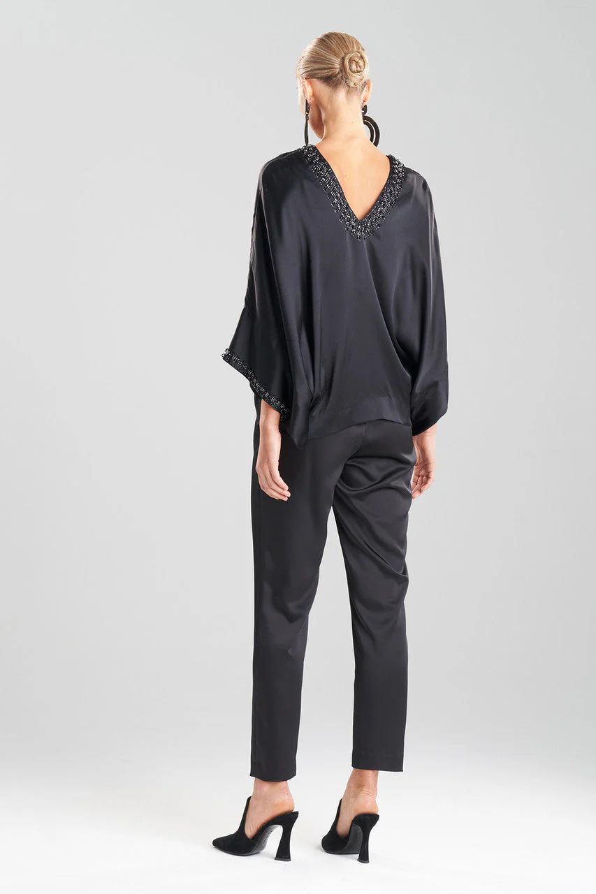 Key Essentials Silk Embroidered Kimono Sleeve Top - Image 2
