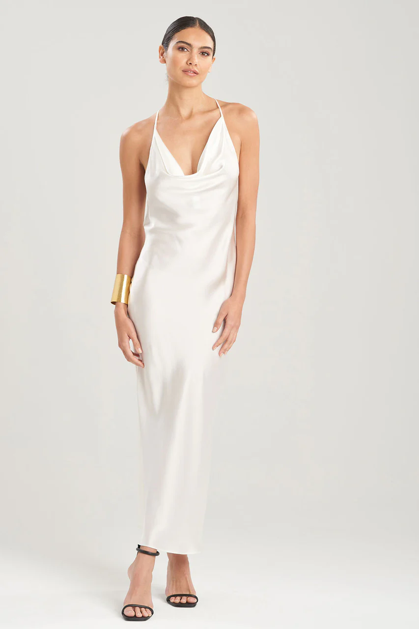 Key Essentials Silk T-Back Slip Dress