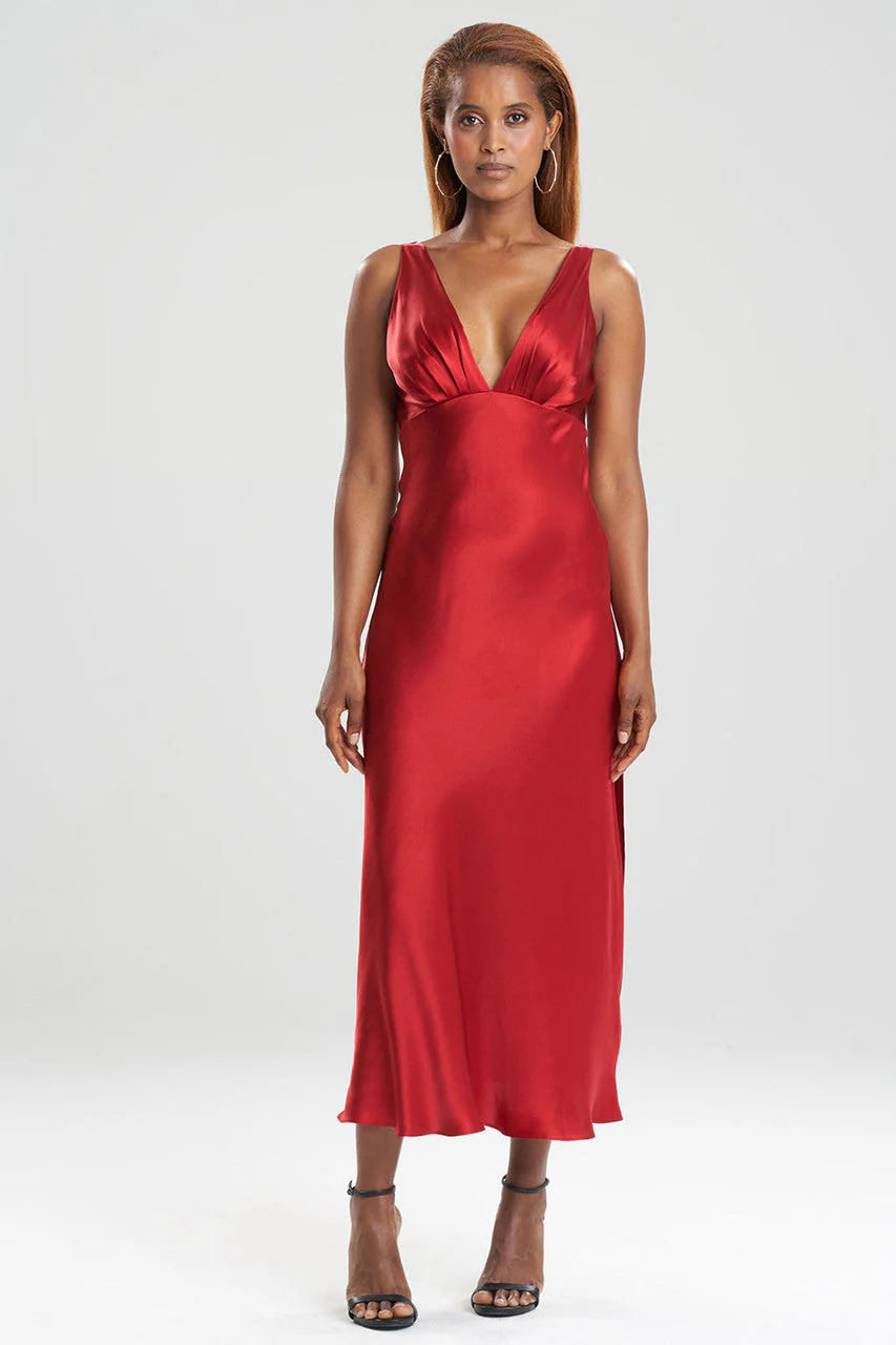 Key Essentials Silk V-Neck Slip Dress - Image 2