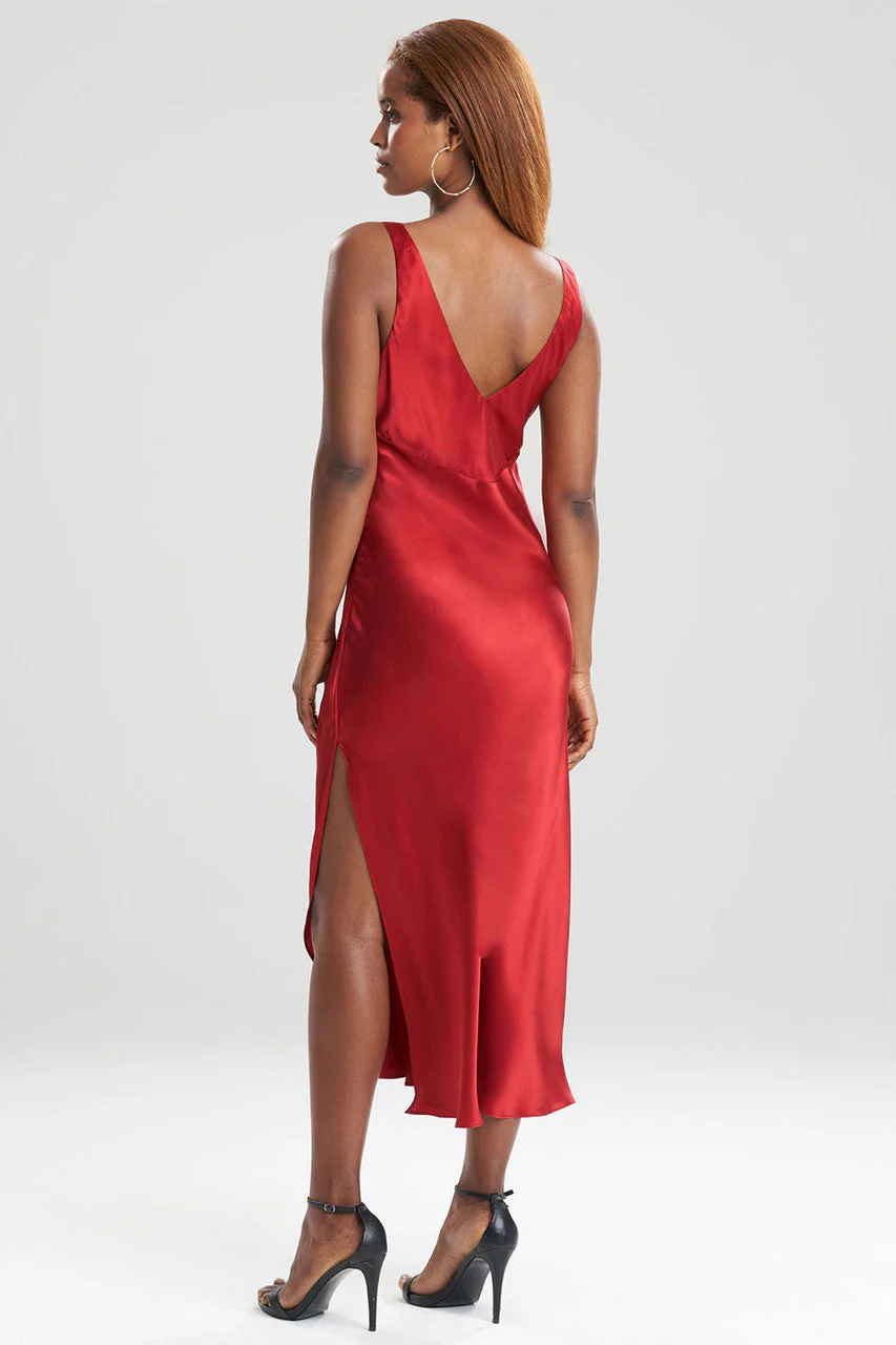 Key Essentials Silk V-Neck Slip Dress - Image 3
