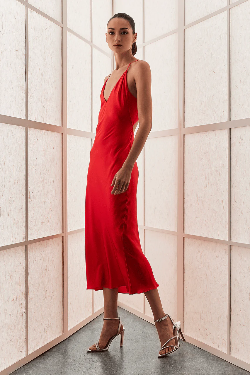 Key Essentials V-neck Silk Gown - Image 3
