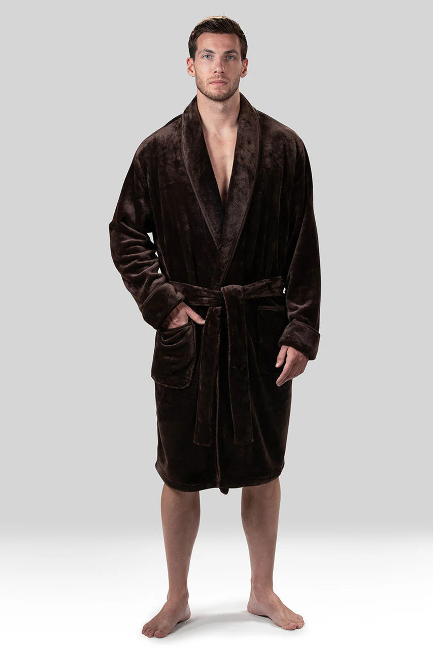 Kinhin Cozy Fleece Piped Collar Robe - Image 3