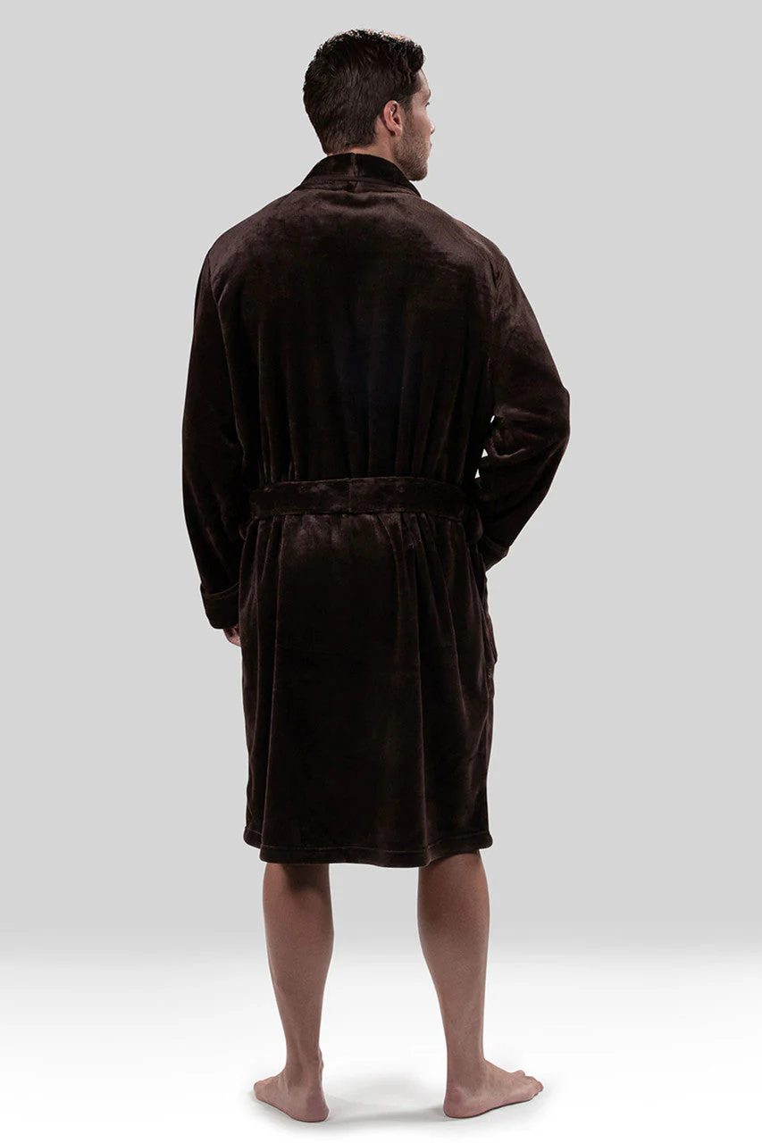 Kinhin Cozy Fleece Piped Collar Robe - Image 4