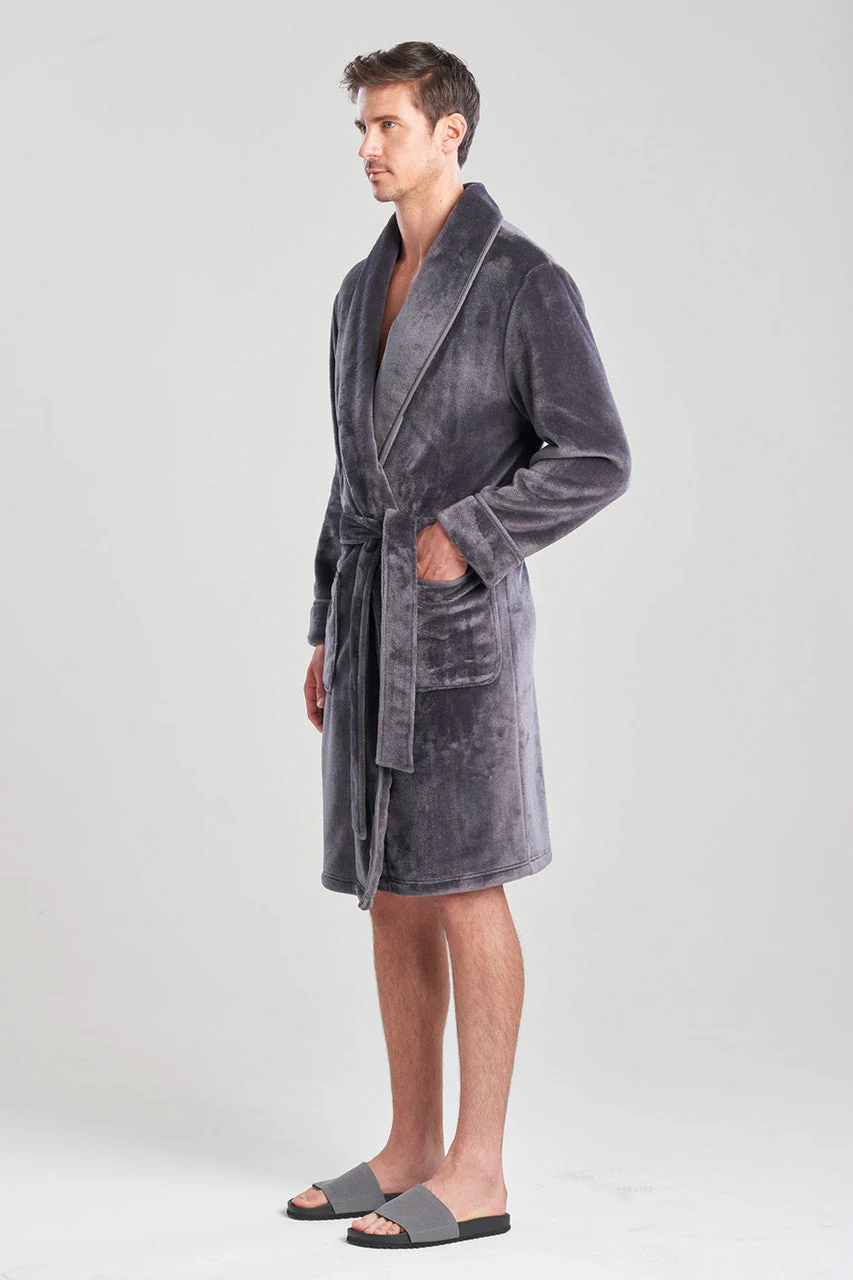 Kinhin Cozy Fleece Piped Collar Robe - Image 4
