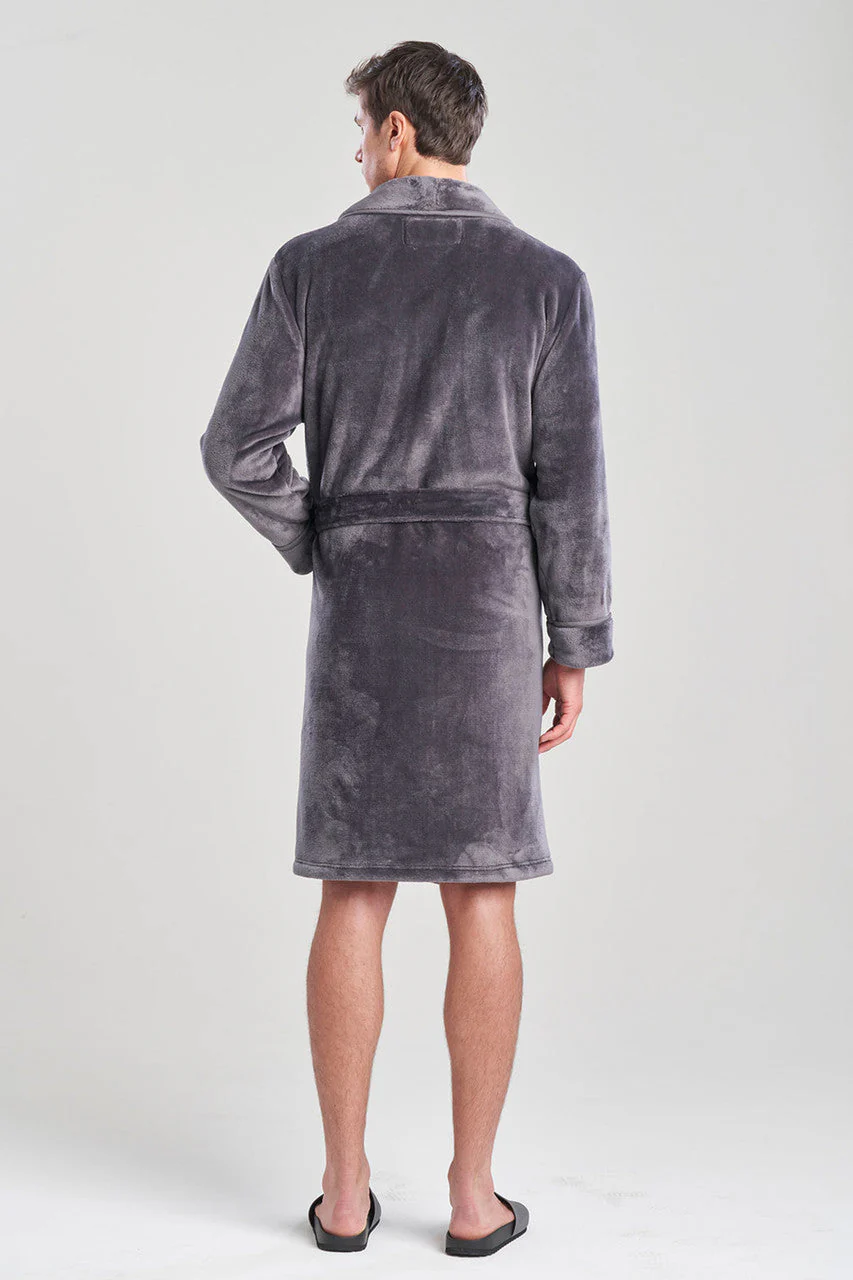 Kinhin Cozy Fleece Piped Collar Robe - Image 5