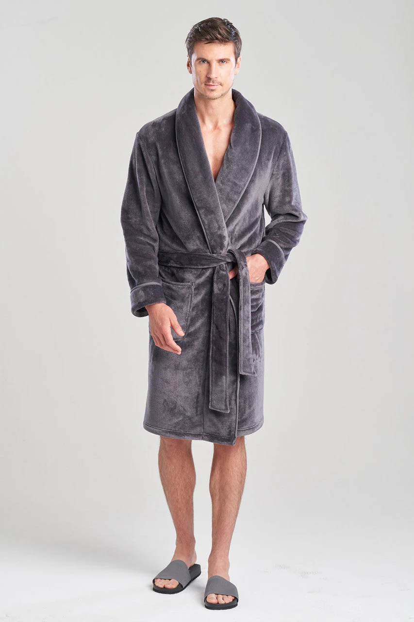 Kinhin Cozy Fleece Piped Collar Robe - Image 6