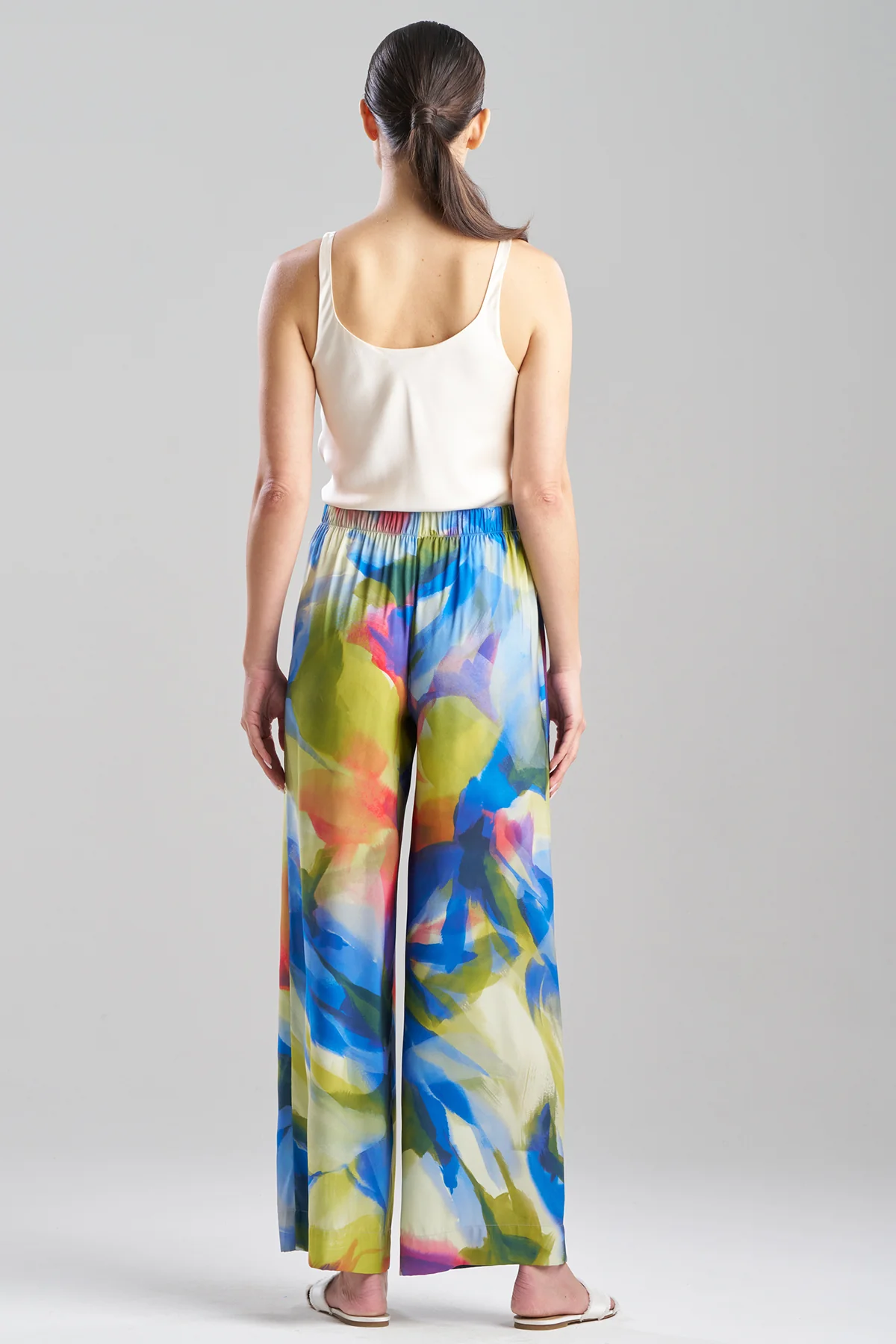 Kumo Printed Stretch Satin Wide Leg Pants - Image 2
