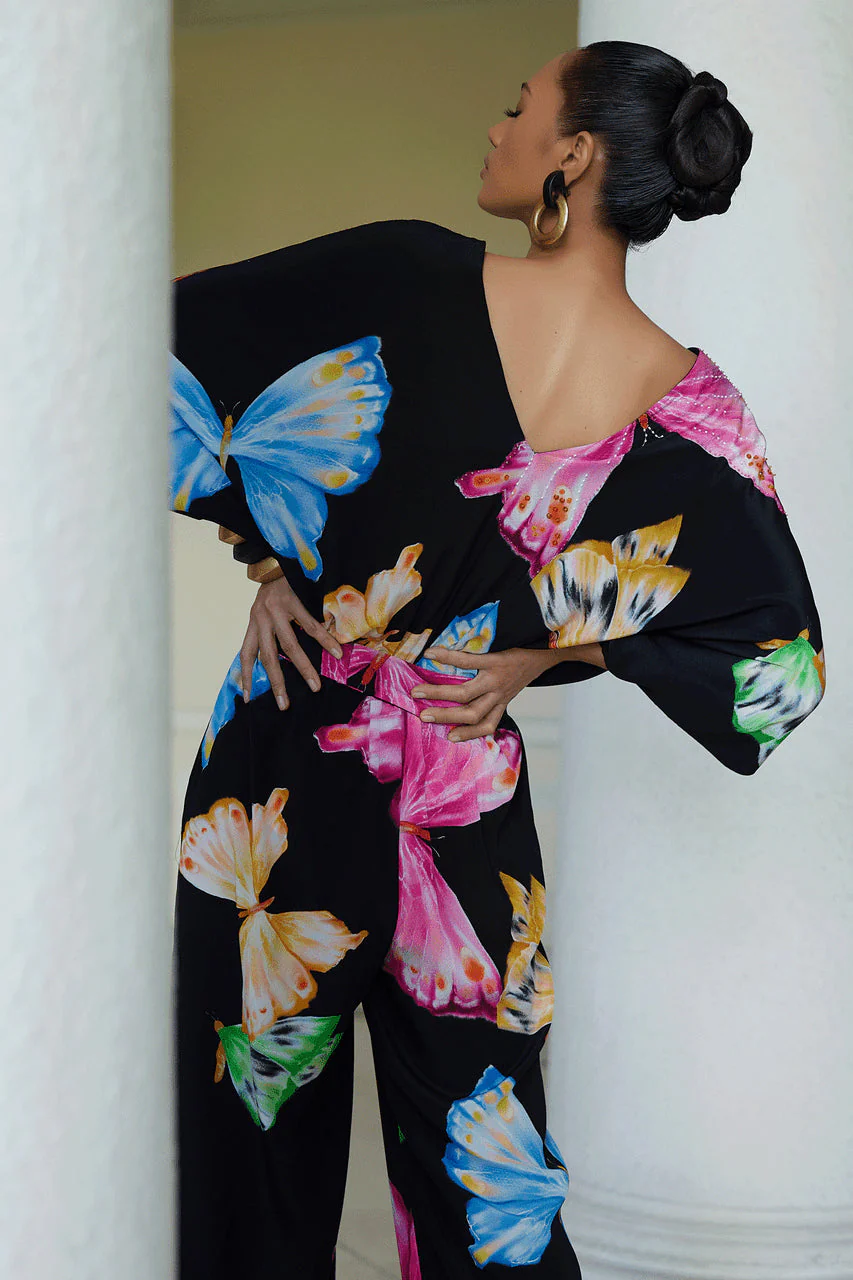Kyoko Butterfly Beaded Jumpsuit - Image 3