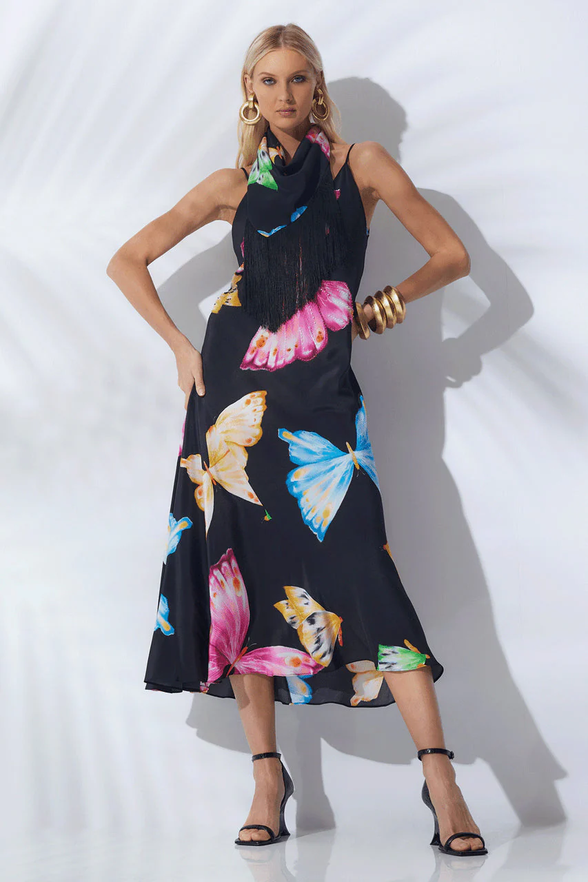 Kyoko Butterfly Beaded Silk Gown - Image 4