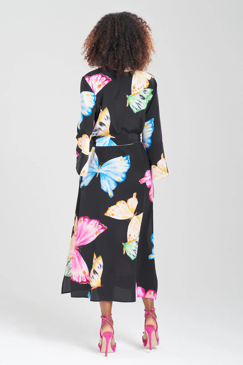 Kyoko Butterfly Beaded Silk Tassel Caftan - Image 2