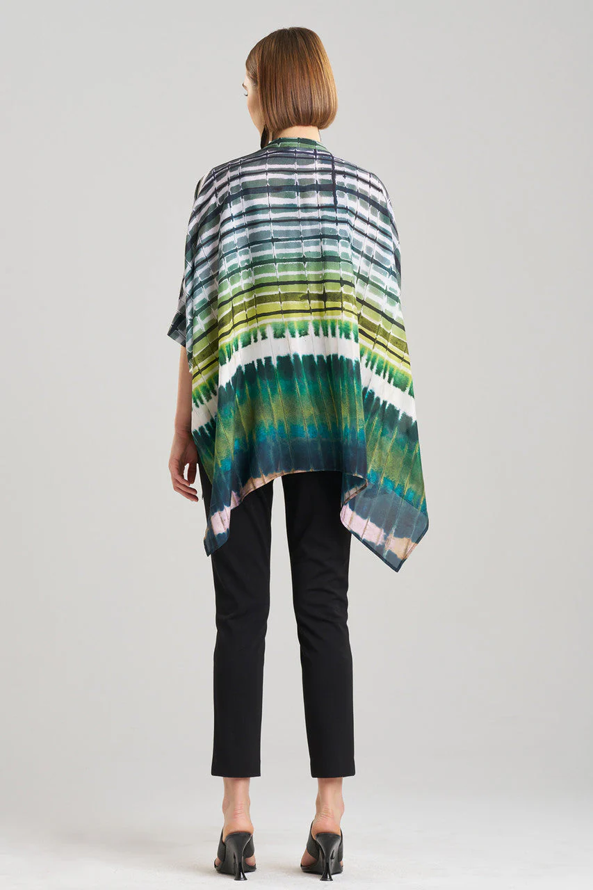 Lana Printed Obi Silk Caftan Top - Image 3