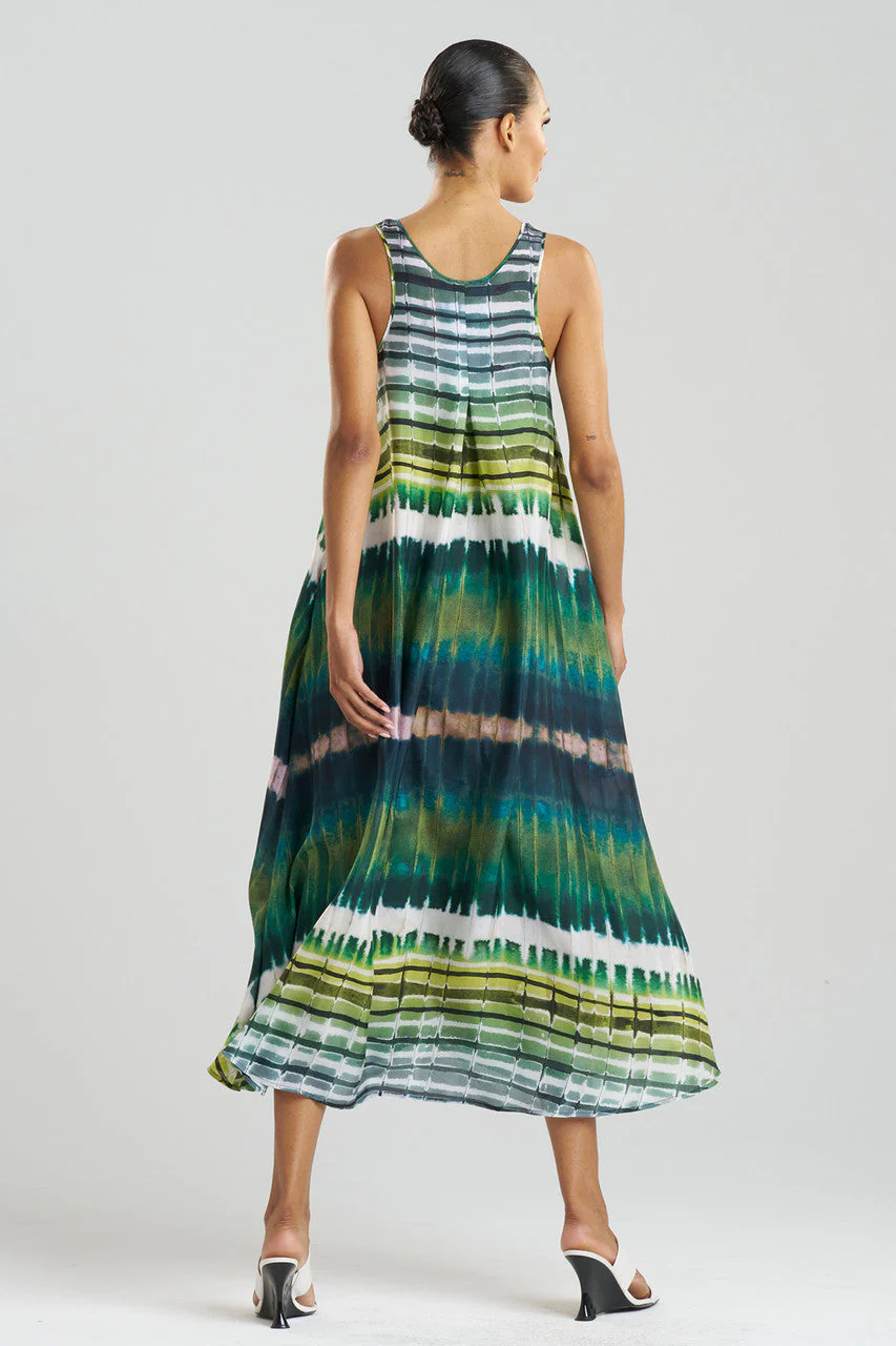 Lana Printed Obi Silk Trapeze Tank Dress - Image 3
