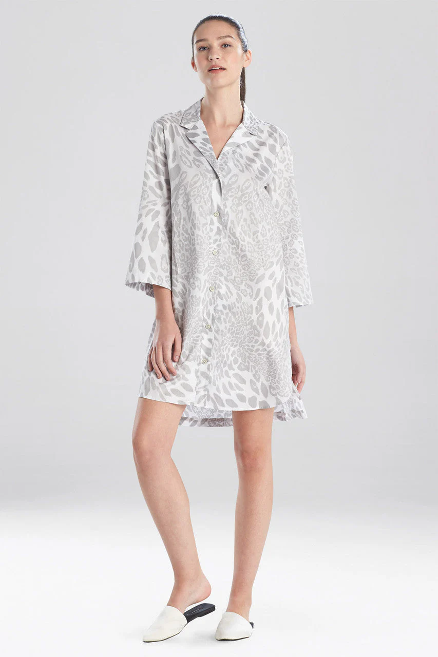 Leopard Printed Cotton Sateen Sleepshirt - Image 2
