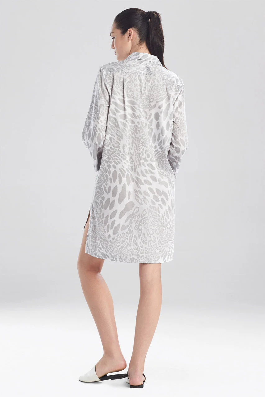 Leopard Printed Cotton Sateen Sleepshirt - Image 3
