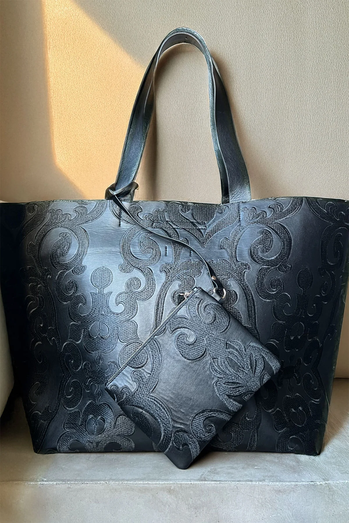 Leticia Embroidery Large Tote Bag - Image 2
