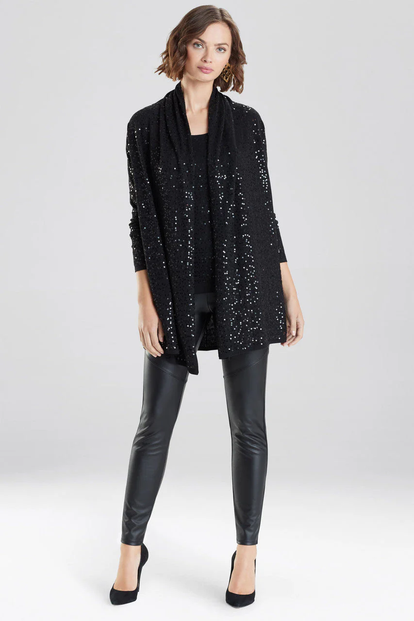 Light Weight Knit Sequin Cardigan Sweater - Image 2