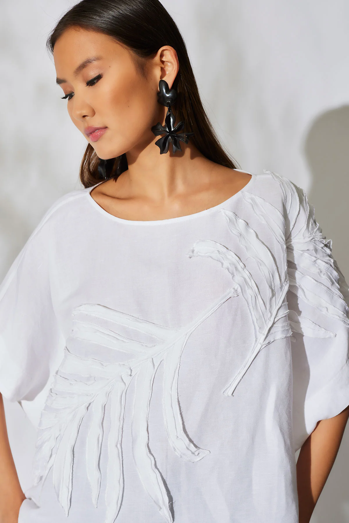 Light Weight Linen Embroidered Caftan Top
