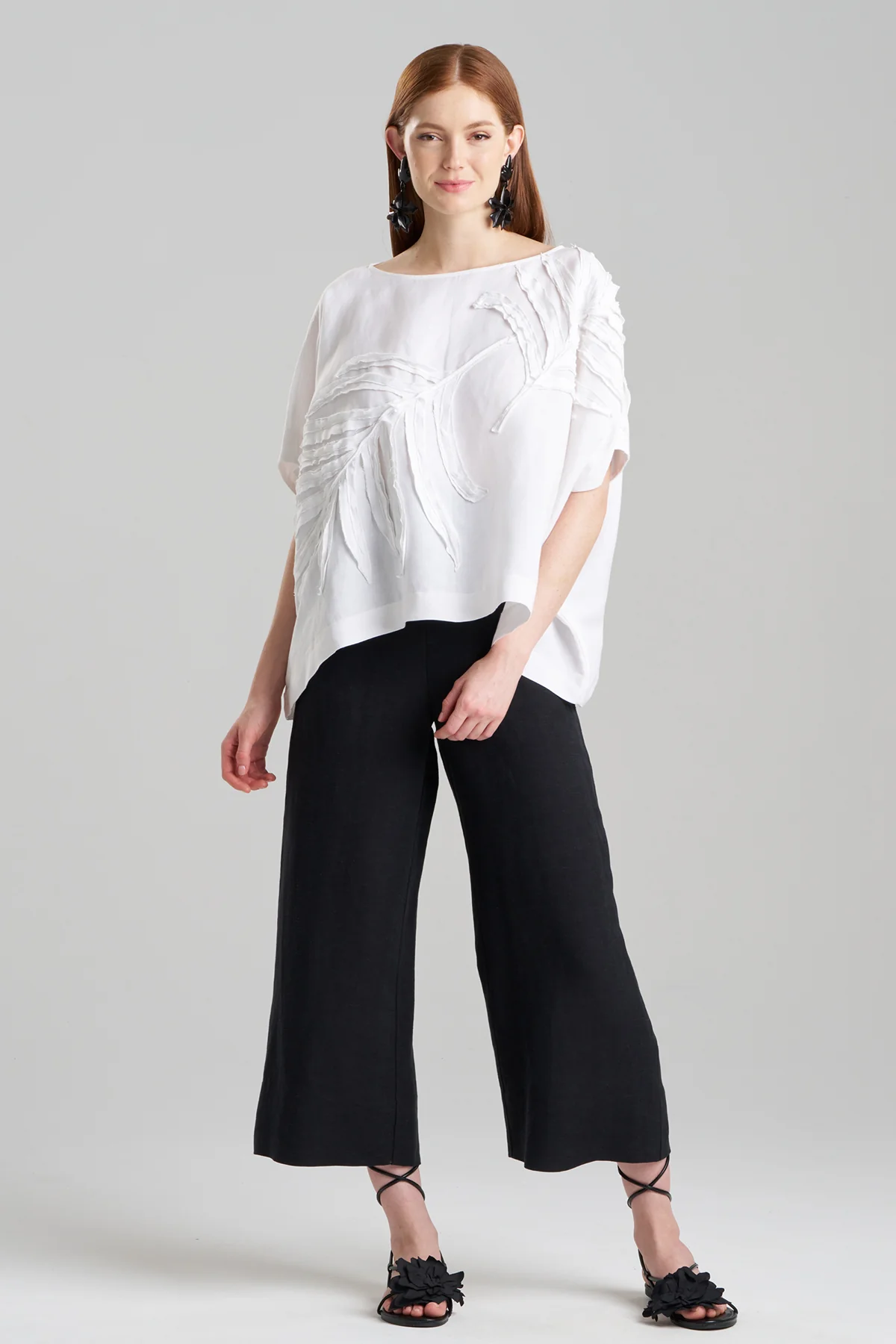 Light Weight Linen Embroidered Caftan Top - Image 2