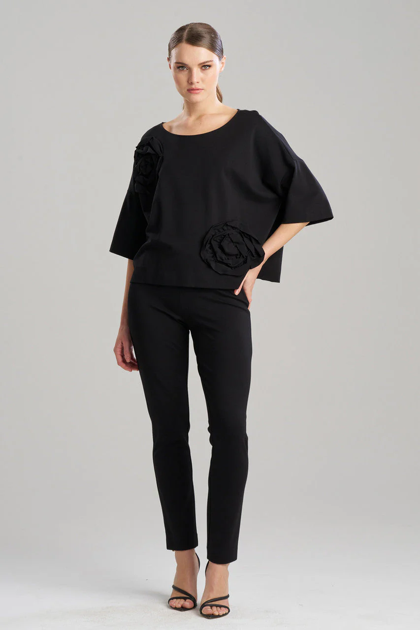 Light Weight Ponte Embroidered Top - Image 2