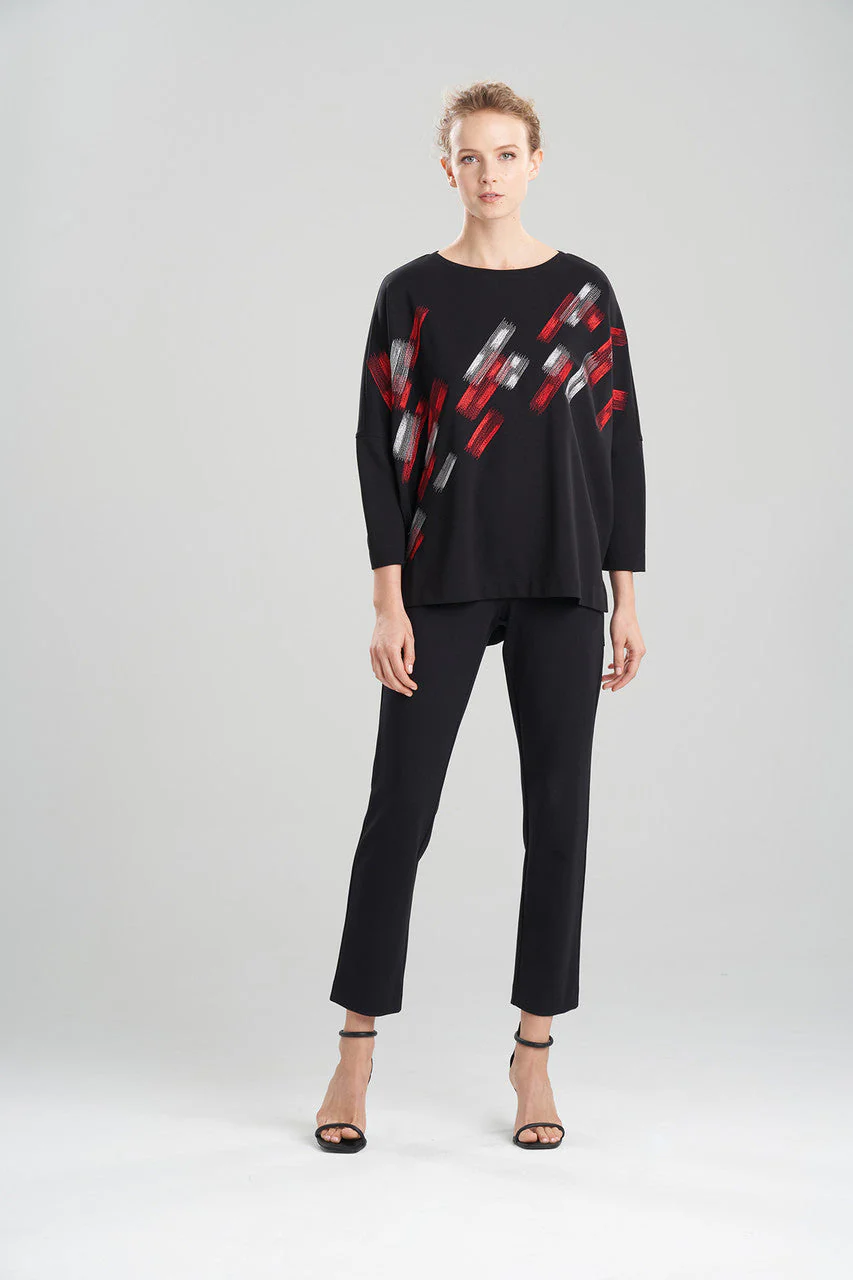 Light Weight Ponte Oversized Embroidered Tunic - Image 3