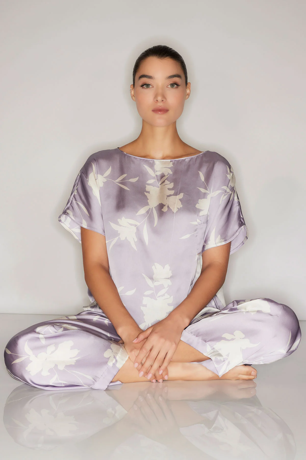 Lily Printed Satin Icon Short Sleeve PJ