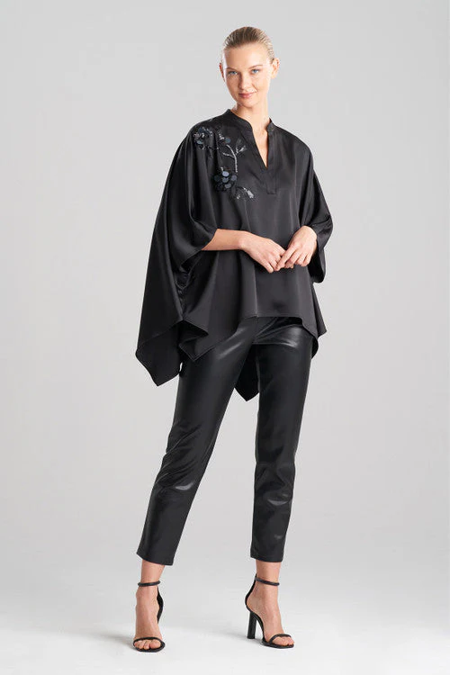 Luxe Charmeuse Beaded Poncho Top