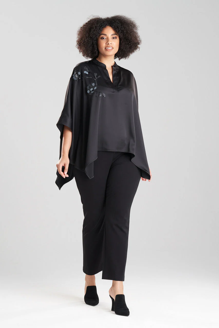 Luxe Charmeuse Beaded Poncho Top - Image 4