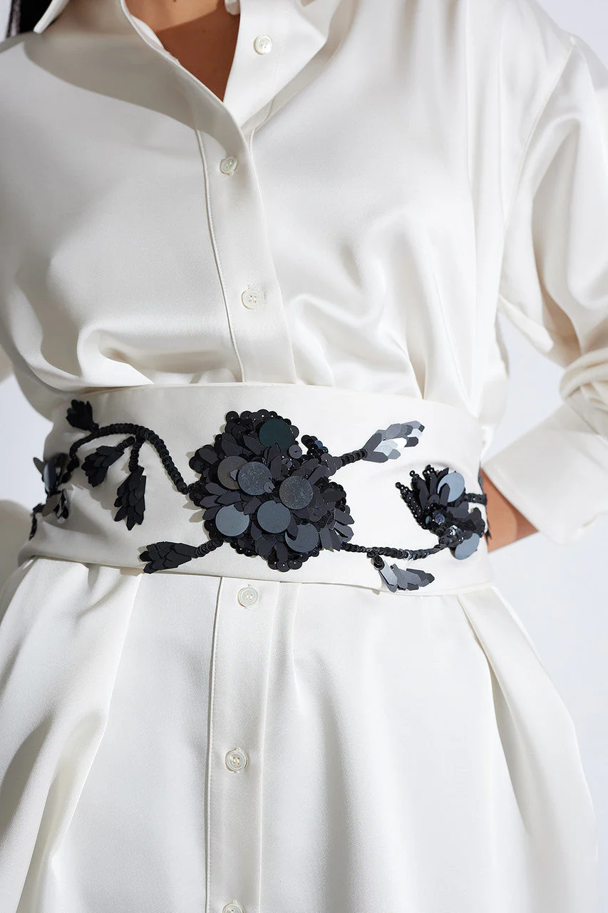 Luxe Charmeuse Obi Beaded Belt - Image 3