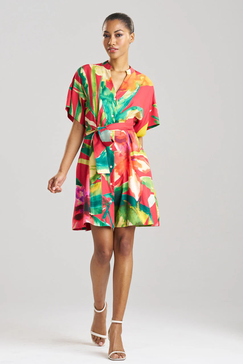 Mallorca Printed Cotton Silk Dress - Image 2