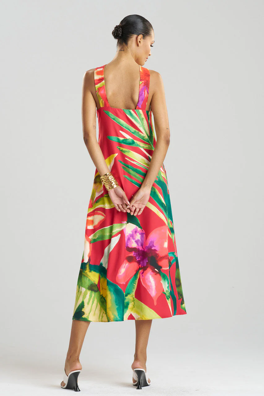 Mallorca Printed Cotton Silk Halter Dress - Image 3