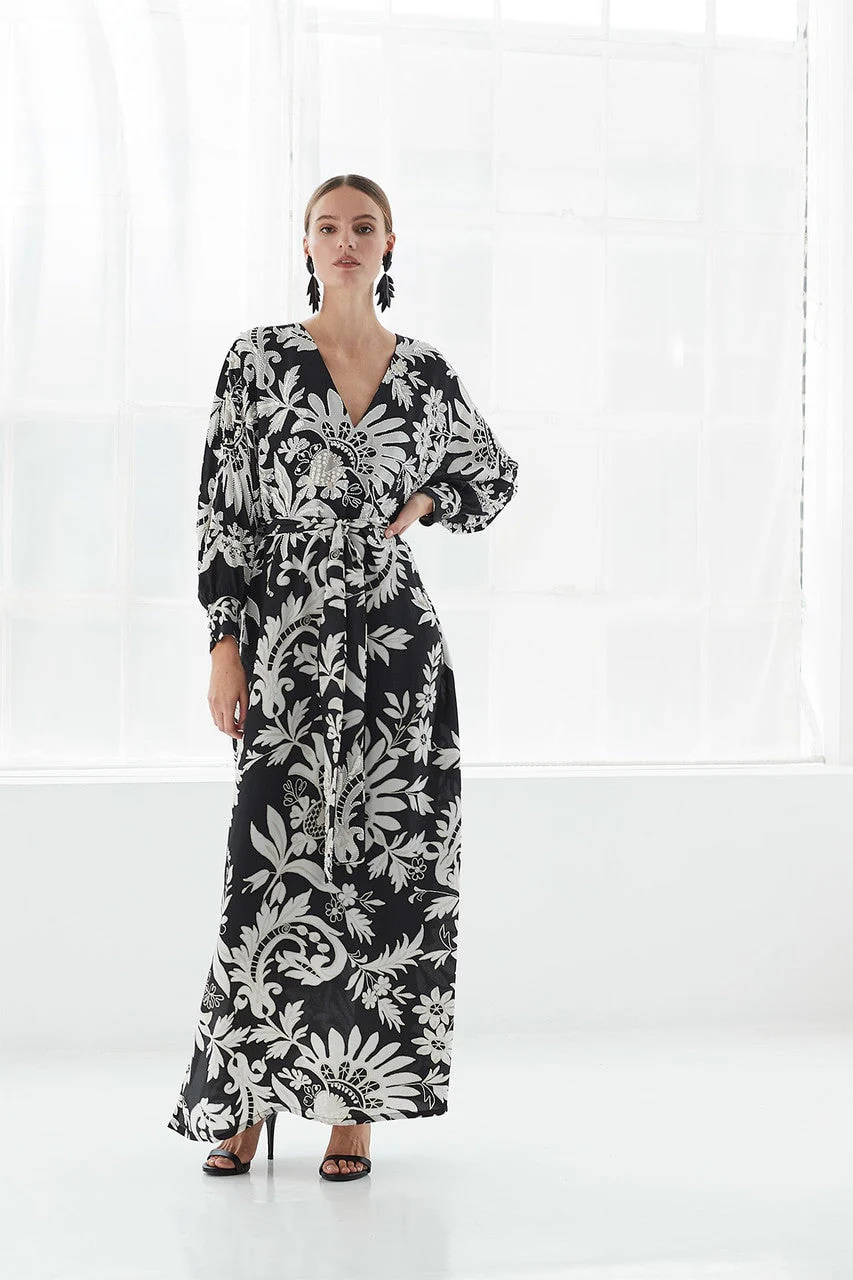 Mantilla Scroll Maxi Dress - Image 3