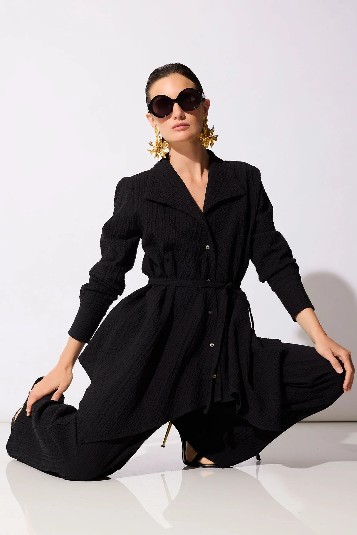 Matelassé Cotton Wide Pull On Pants - Image 7