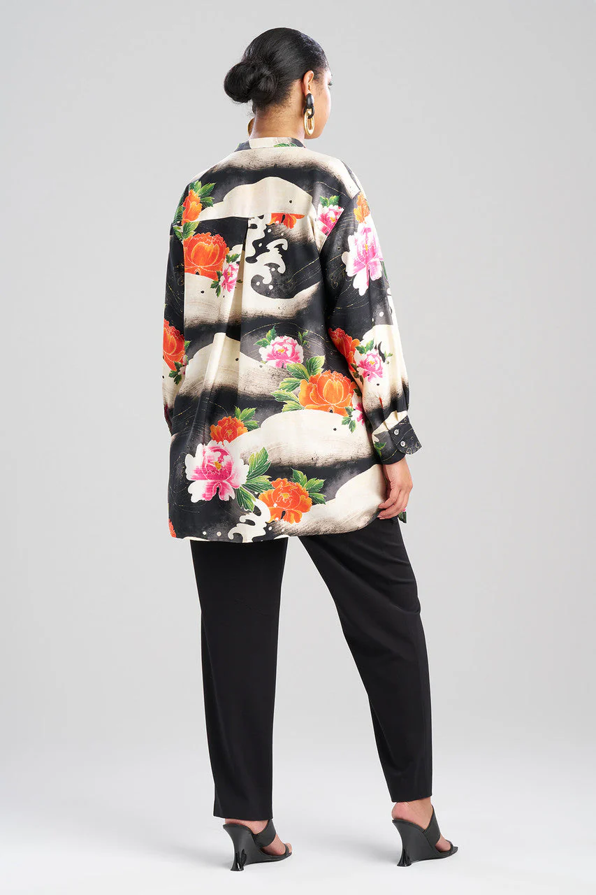 Mayumi Cotton Silk Oversized Half Placket Shirt - Image 2